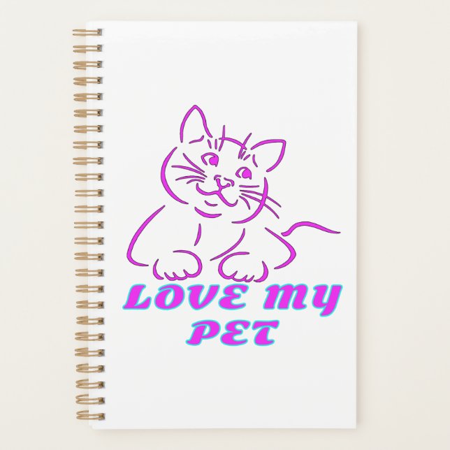AGENDA ADORA MEU GATO DE PINCO DE PINO (Frente)