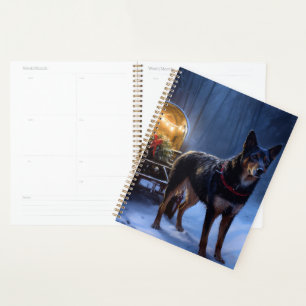 Agenda Adorno de Natal com Australian Kelpie na Carruagem