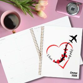 Agenda Adoro Meu Coração Piloto, Aviação Fofa, Monograma