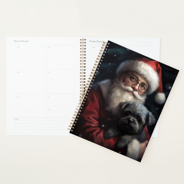 Agenda Affenpinscher com Papai Noel Natal Festivo (Exibição)