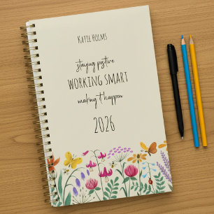 Agenda Afirmação Positiva Borboleta Abelha Flores Silvest