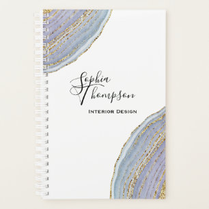 Agenda Agate de Geodo Dourado Elegante Moderno - Planejad