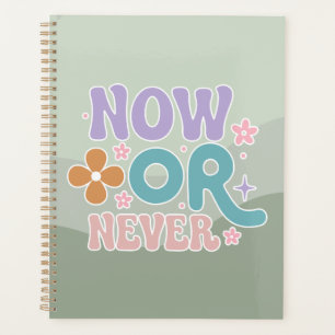 Agenda Agora ou Nunca Inspiração Citar Pastel Verde Teal