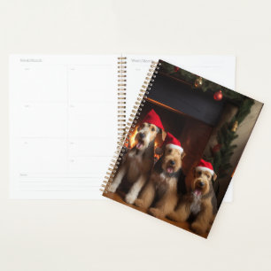 Agenda Airedale ao lado da Lareira Natal