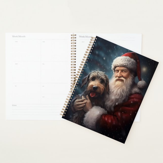 Agenda Airedale com Papai Noel Natal Festivo (Exibição)