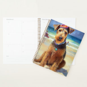 Agenda Airedale na Praia, presente de verão para amantes