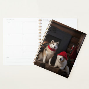 Agenda Akita ao lado da Lareira Natal