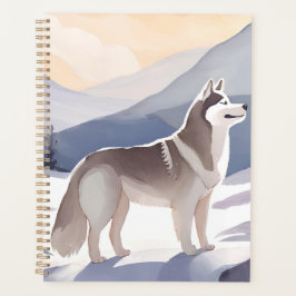 Agenda Alaskan Husky | Dog Mountain Watercolor