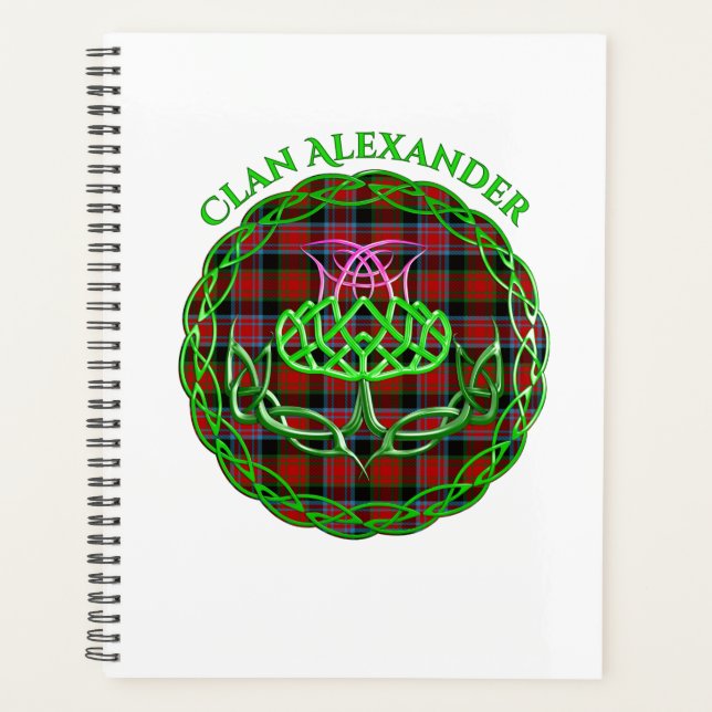 Agenda Alexander Scottish Tartan Celtic Thistle (Frente)