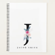 ALFABETES FLORAIS AZUIS SUAVES NOME DA LETRA J