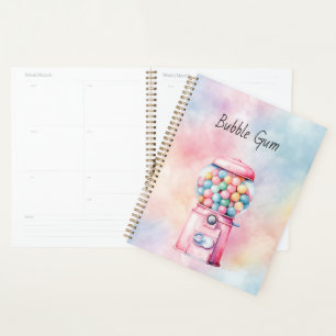 Agenda Algodão Doce Pastilha Elástica Azul Rosa Amarelo