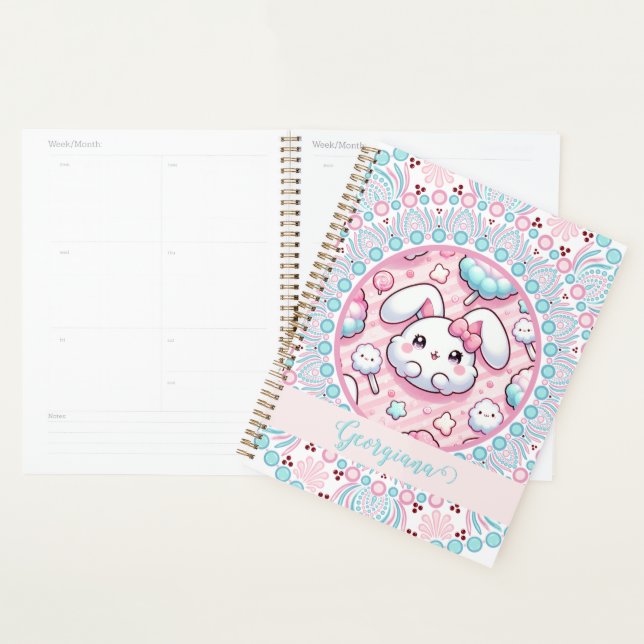 Agenda Algodão Personalizado Candy Kawaii Bunny Dot Manda (Exibição)