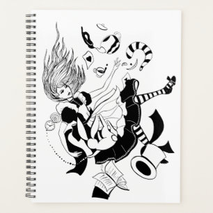Agenda Alice no País das Maravilhas. ilustração gráfi