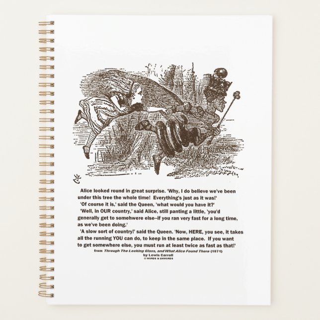 Agenda Alice Red Queen All The Running You Can Do Quote (Frente)