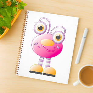Agenda Alienígena Cor-de-Rosa Bonita Com Olhos Grandes