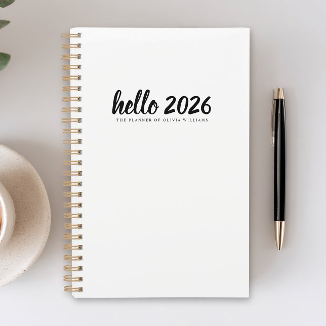 Agenda Alô Minimalista Branco 2026 (Criador carregado)