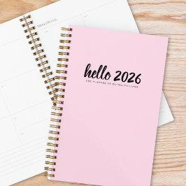 Agenda Alô Minimalista Rosa 2026