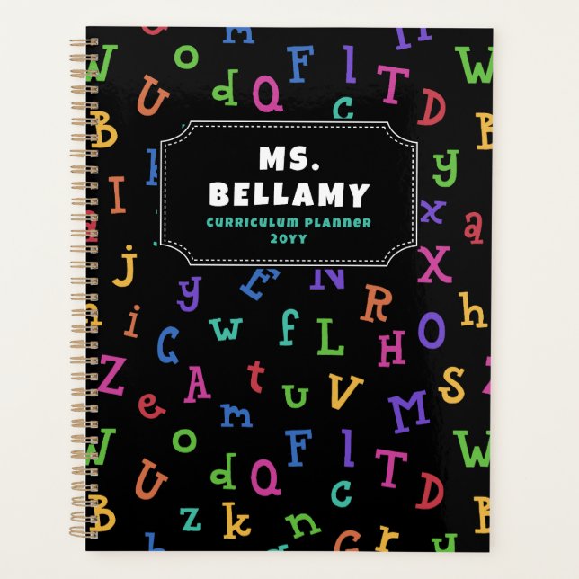 Agenda Alphabet Patterer Colorida Estudante (Frente)