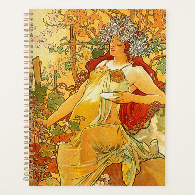 Agenda Alphonse Mucha Art Nouveau Autumn (Frente)