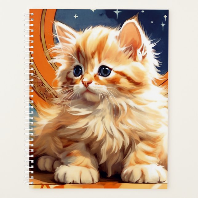 Agenda Alphonse Mucha Art Nouveau Orange Cat (Frente)
