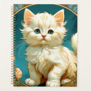 Agenda Alphonse Mucha Art Nouveau White Cat