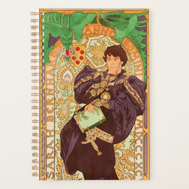 Agenda Alphonse Mucha Prince e Dragon (Frente)