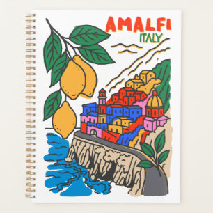 Agenda Amalfi Retro Itália Arte Mediterrâneo Desenhado à