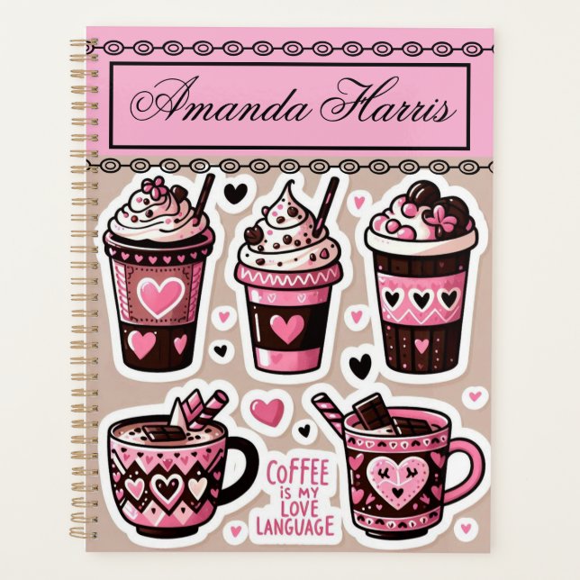 Agenda amante de café personalizado  (Frente)