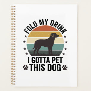 Agenda Amante de Cão Engraçado Vintage Dobre Minha Bebida