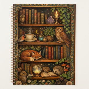 Agenda Amante de livros retrô animais da floresta