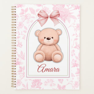 Agenda Amara Design de Enfermeiro de Urso Rosa Personal