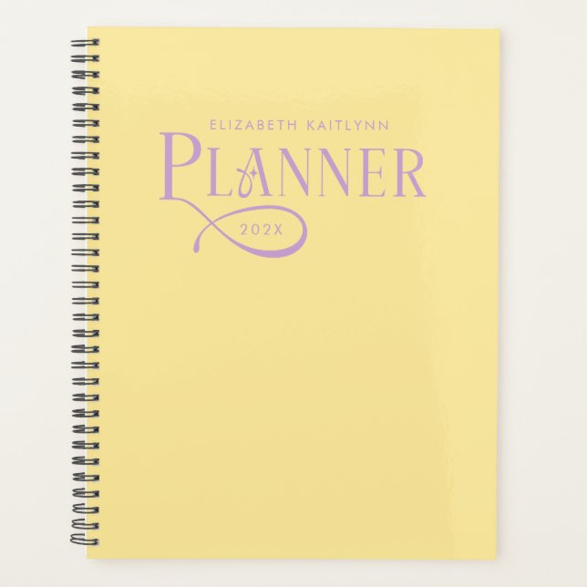 Agenda Amarelo e Roxo Personalizado Moderno (Frente)
