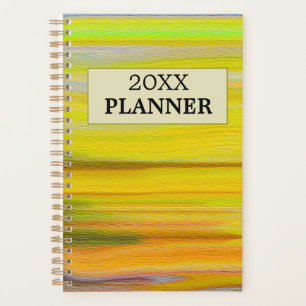 Agenda amarelo e verde coloridos personalizados