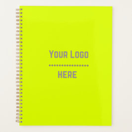 Agenda amarelo fluorescente de cor sólida - seu logotipo