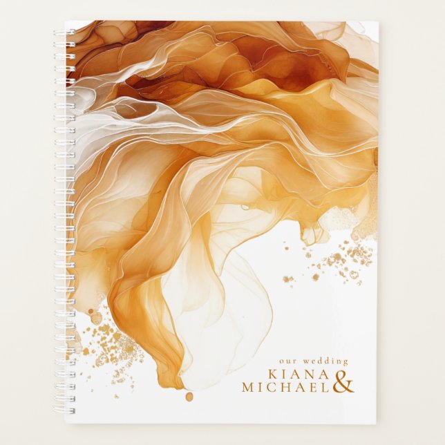 Agenda Amber Brandy Abstrato Ink Wedding ID1089 (Frente)