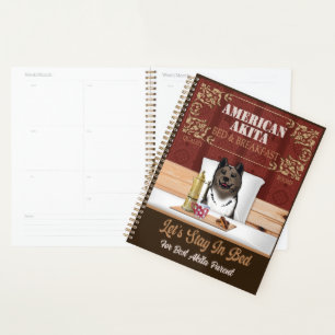 Agenda American Akita Bed E Arte De Vintagem Engraçada No