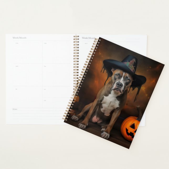 Agenda American Staffordshire Pumpkins Halloween Scary (Exibição)