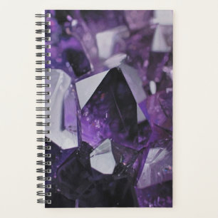 Agenda ametista roxa de gemstone geométrico