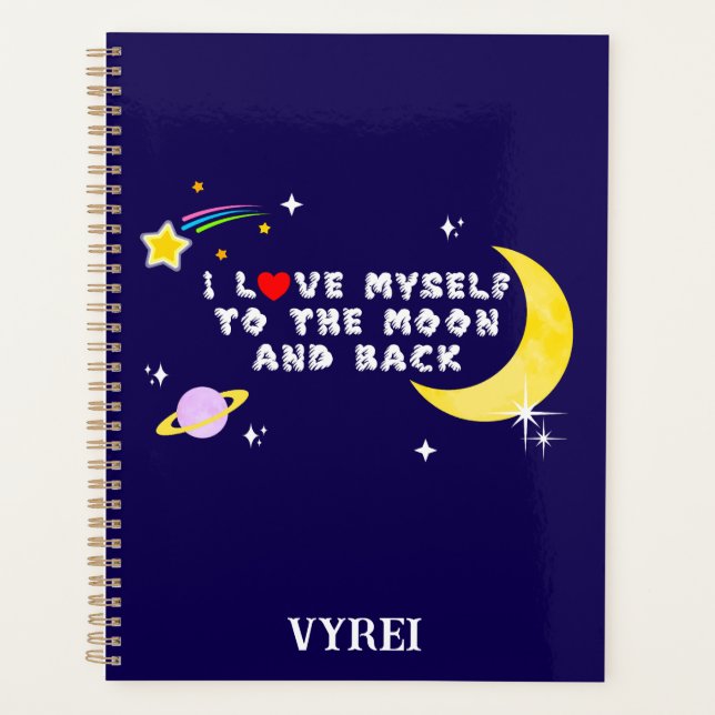 Agenda Amo-me à Lua e à Afirmação Positiva (Frente)