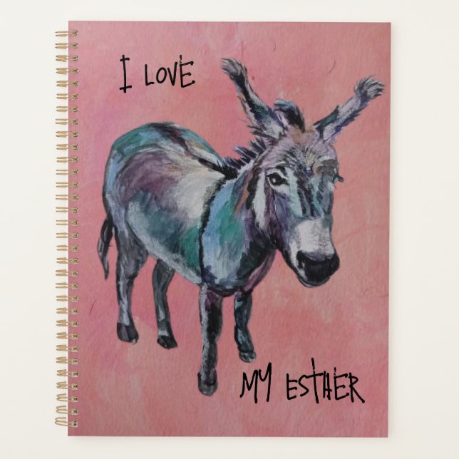 Agenda Amo minha Esther (personalizar) burro (Frente)