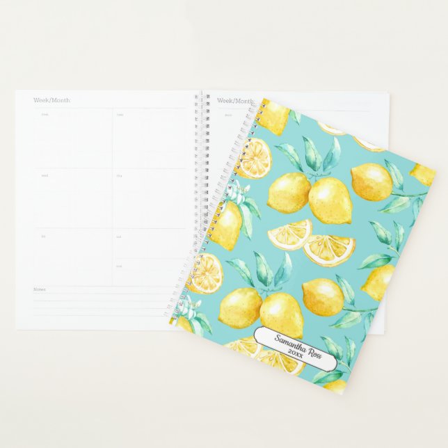 Agenda Amoarelos Limões Azul Claro Personalizado (Exibição)