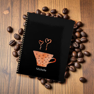 Agenda Amor Café Mug Watercolor Laranja a Preto