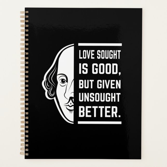 Agenda Amor Procurado É Uma Boa Citação Shakespeare (Frente)