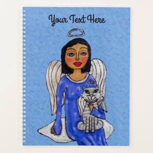 Agenda Angel Blue Dress White Stars White Cat Cloud
