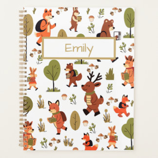 Agenda Animais da Floresta Personalizados e Fofos na Esco