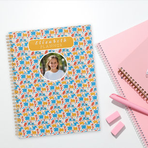 Agenda Animais desenhados à mão em cores vivas Nome perso