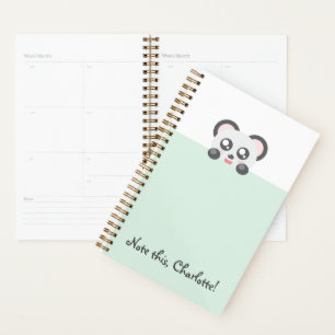 Agenda Animal Kawaii Personalizado - Panda