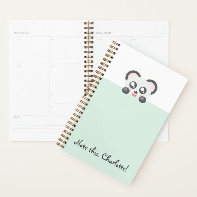 Agenda Animal Kawaii Personalizado - Panda (Exibição)