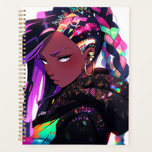 Agenda Anime Girl African American Art Planner