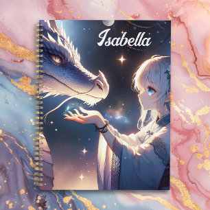 Agenda Anime Girl e seu Dragão Místico Personalizado